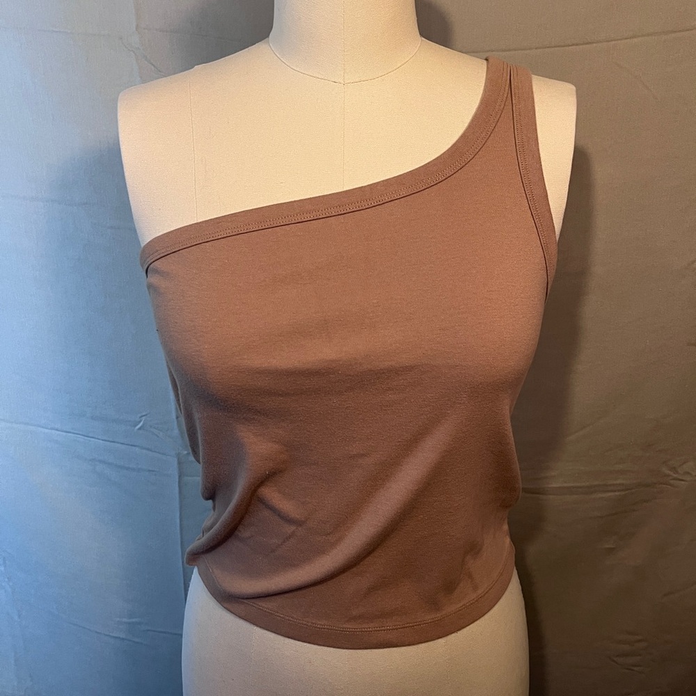 Aerie One-shoulder Camel Tan Tank Top